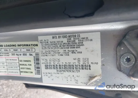 2013 Ford Fusion Se z USA, uszkodzony, nr VIN 3FA6P0H79DR361729